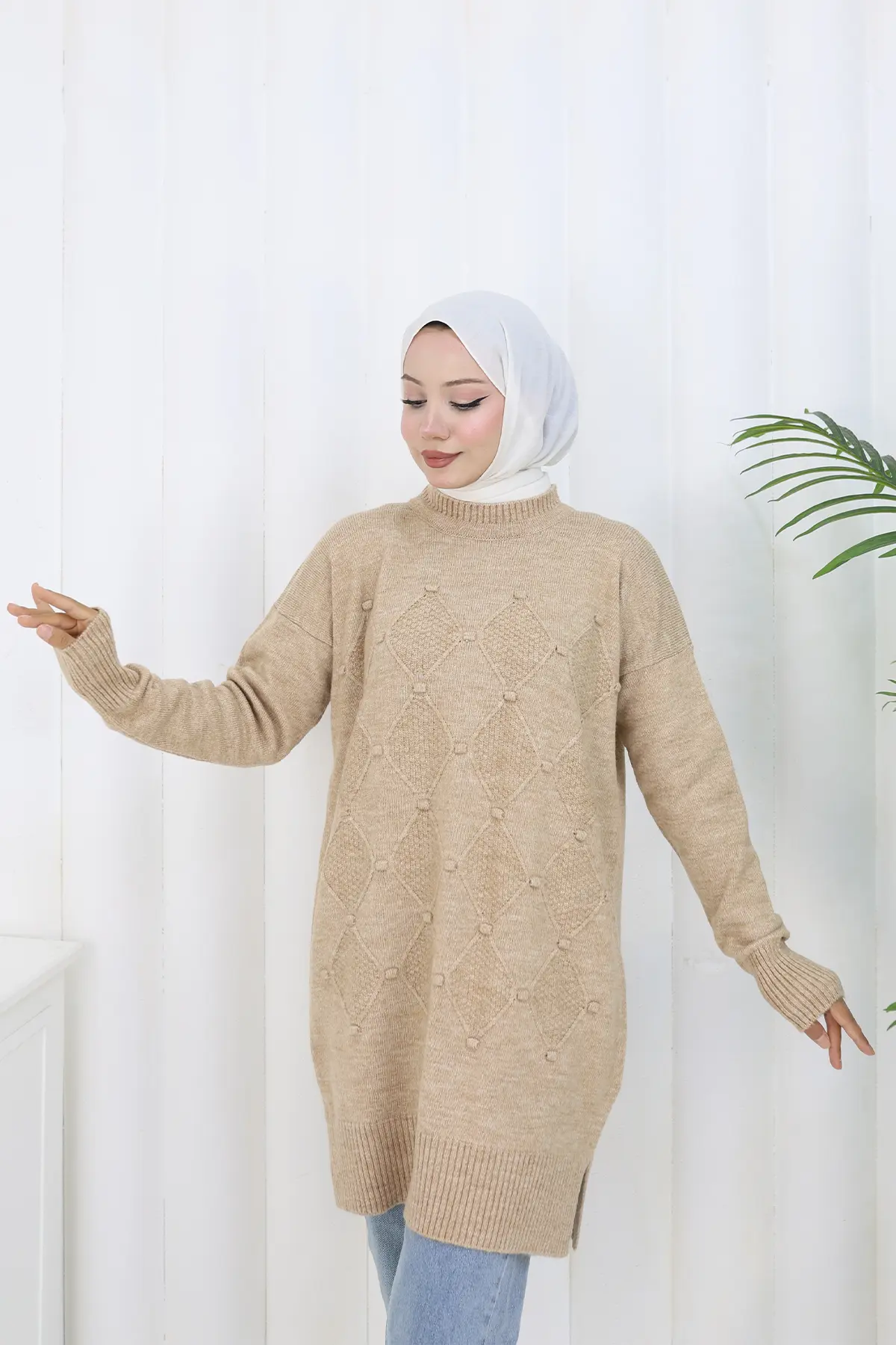 Desenli Triko Tunik-detail