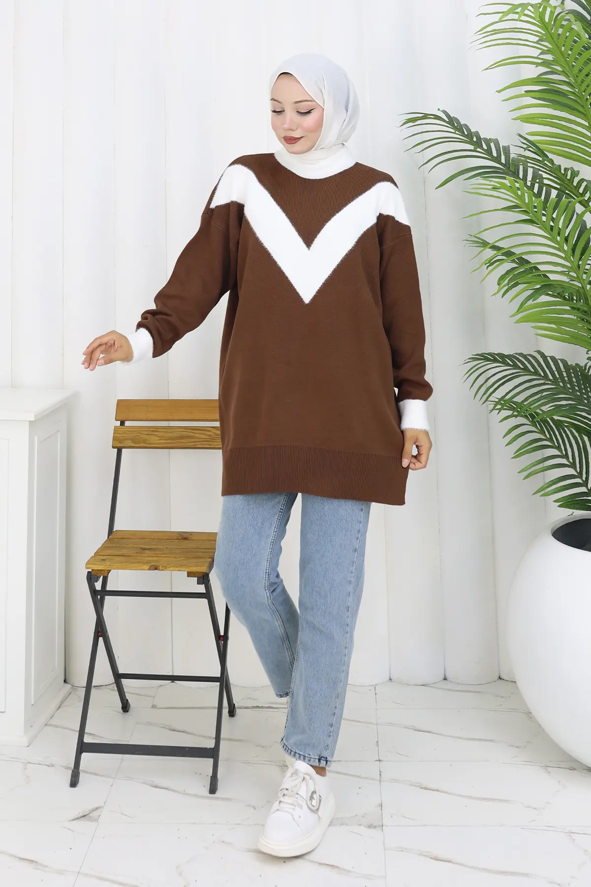 Desenli Triko Tunik-detail