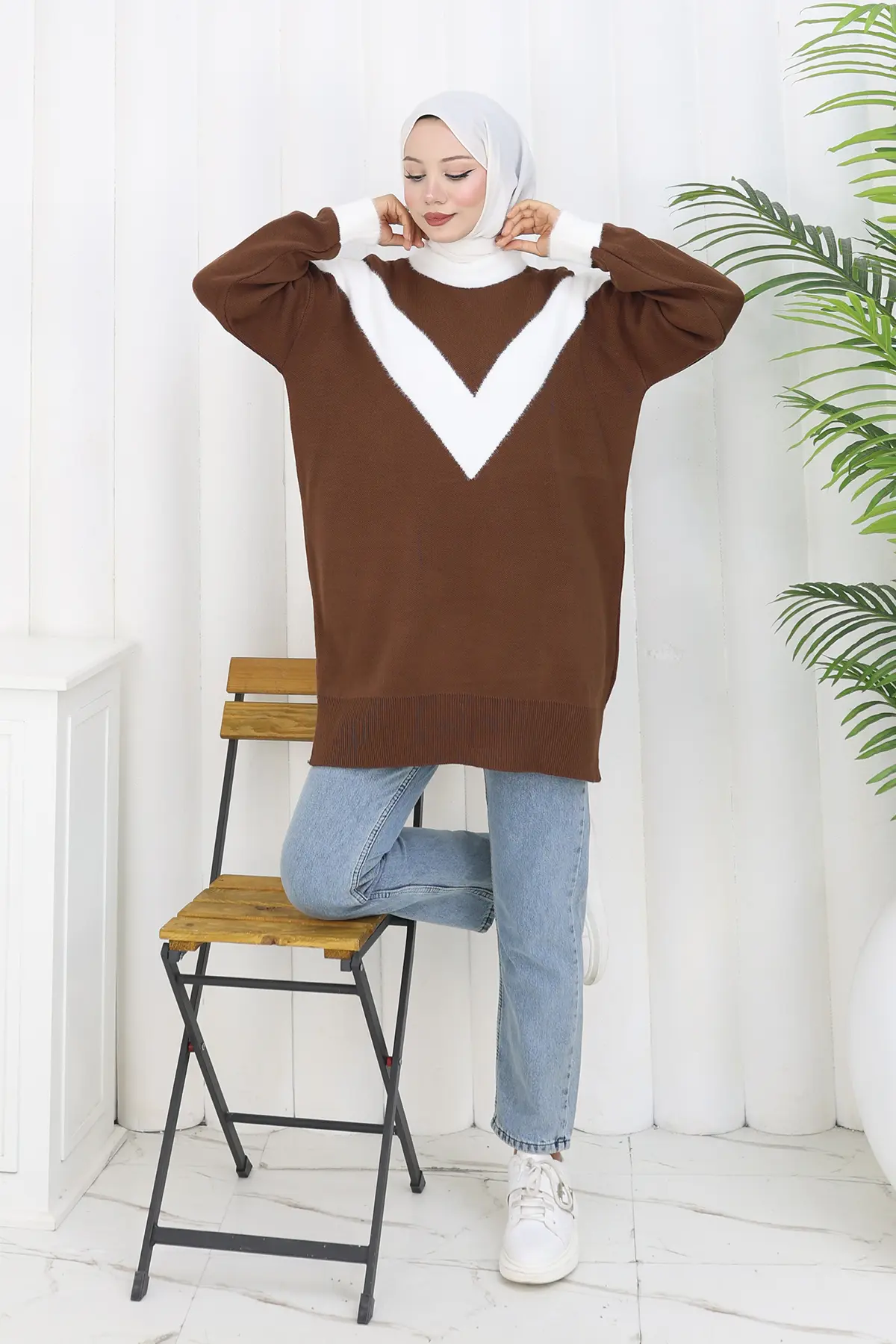 Desenli Triko Tunik-detail