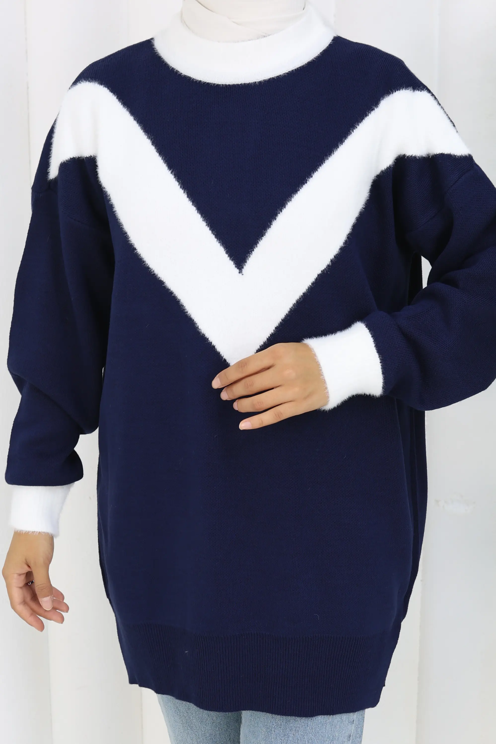 Desenli Triko Tunik-detail