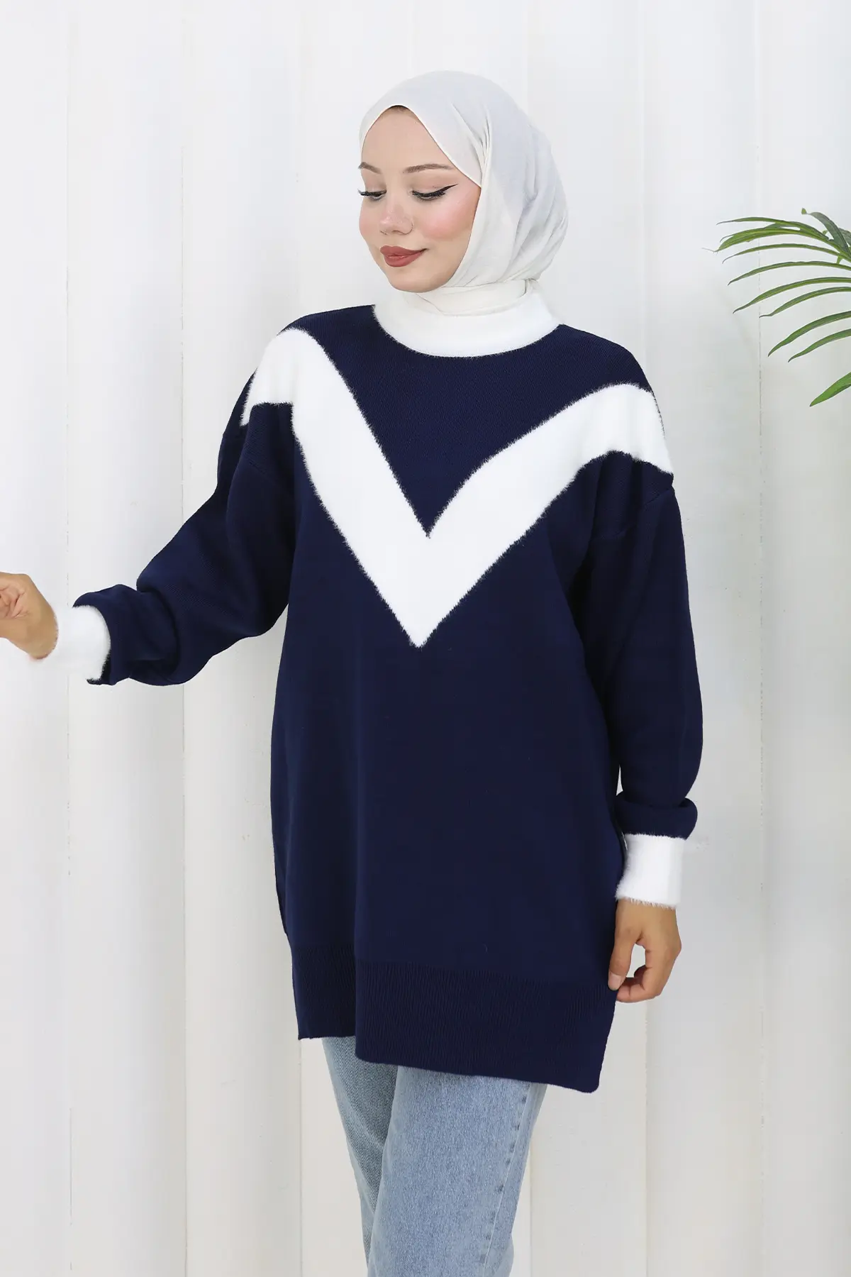 Desenli Triko Tunik-detail