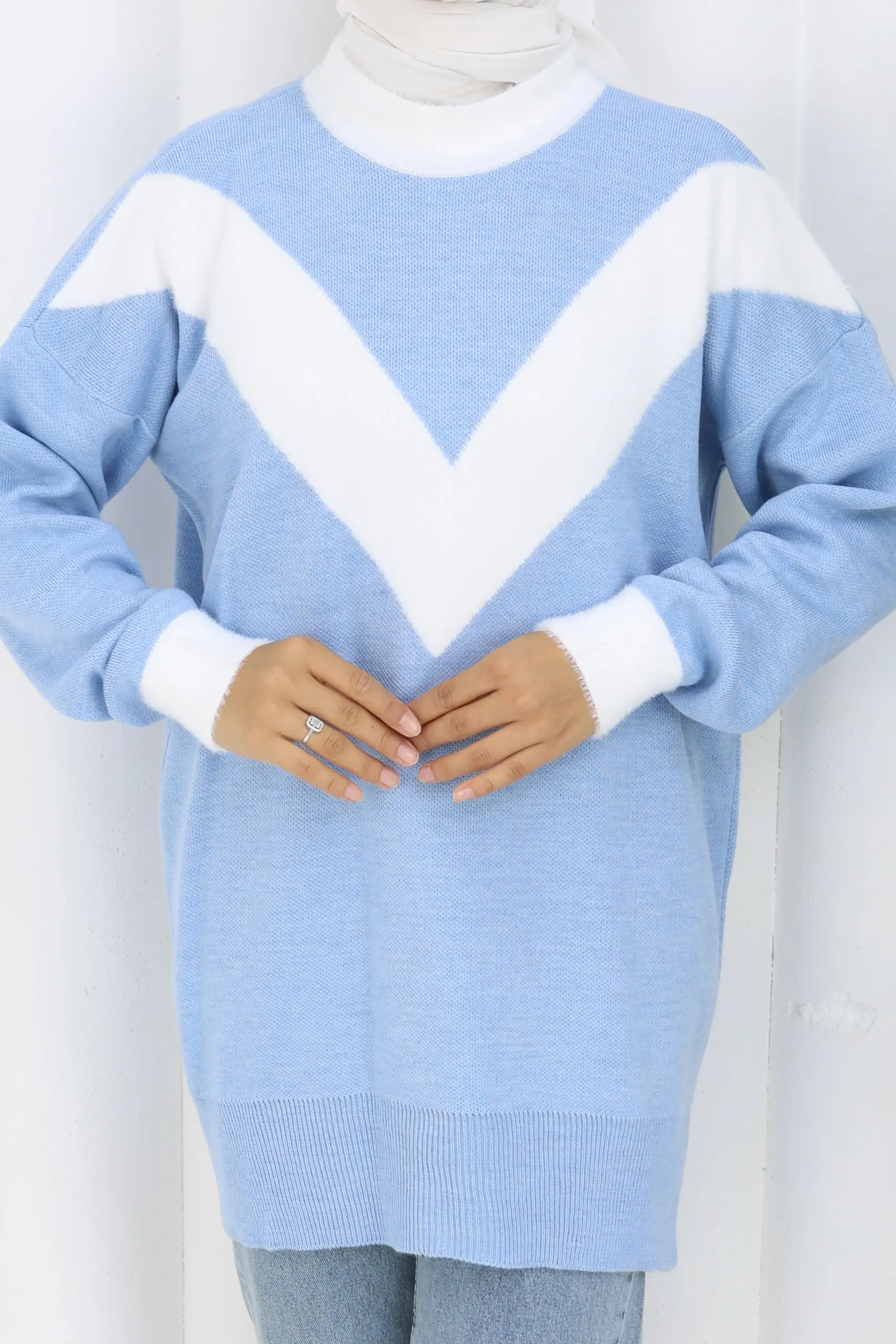 Desenli Triko Tunik-detail