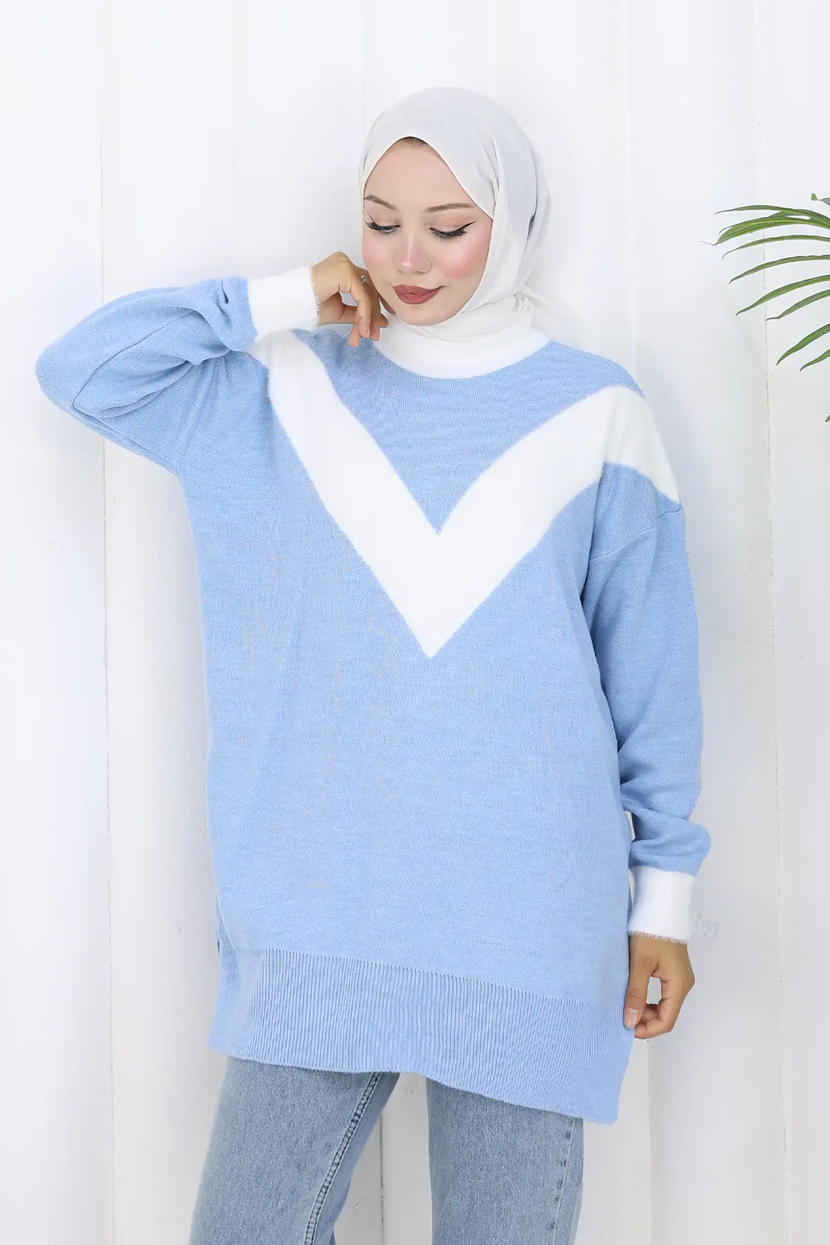 Desenli Triko Tunik-detail