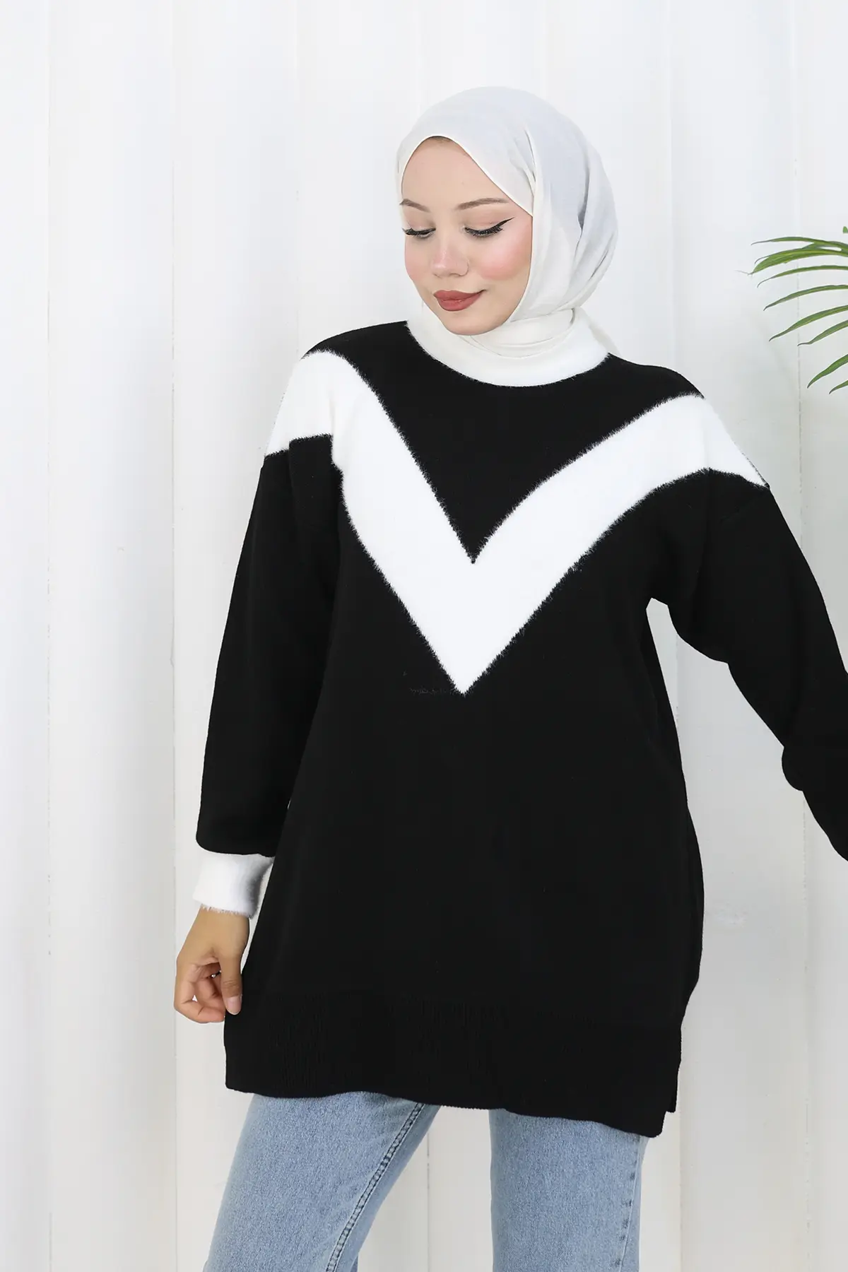 Desenli Triko Tunik-detail