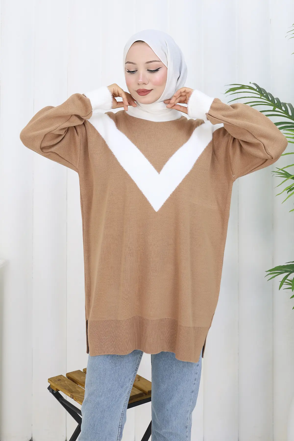 Desenli Triko Tunik-detail