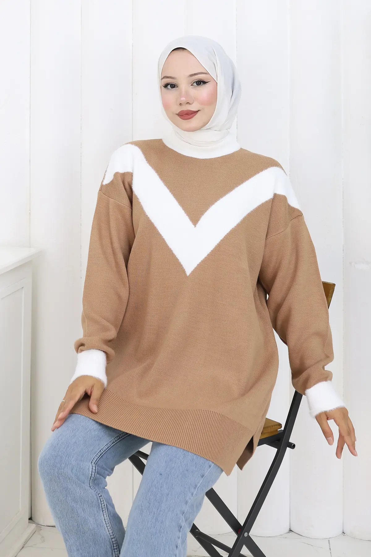 Desenli Triko Tunik-detail