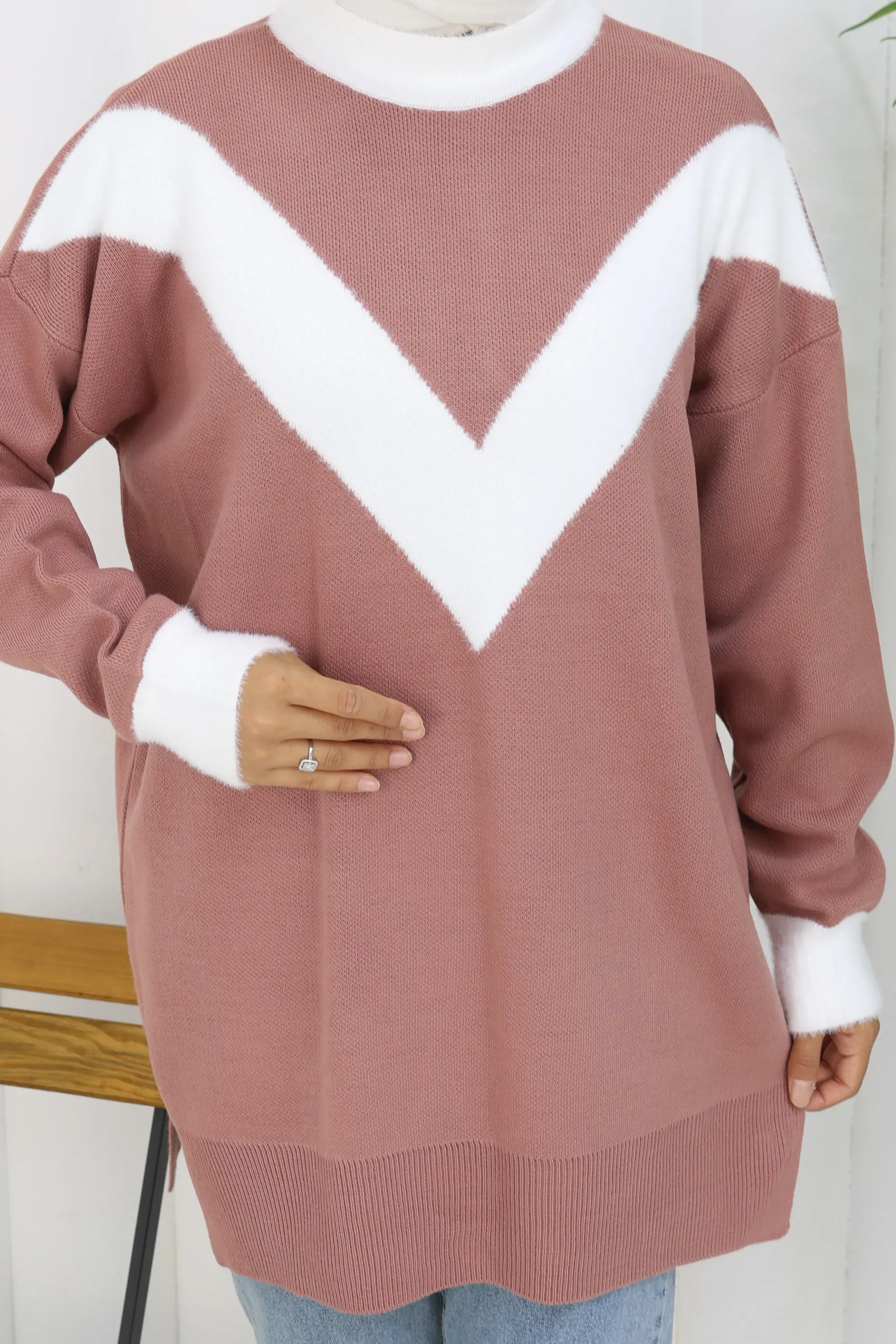 Desenli Triko Tunik-detail