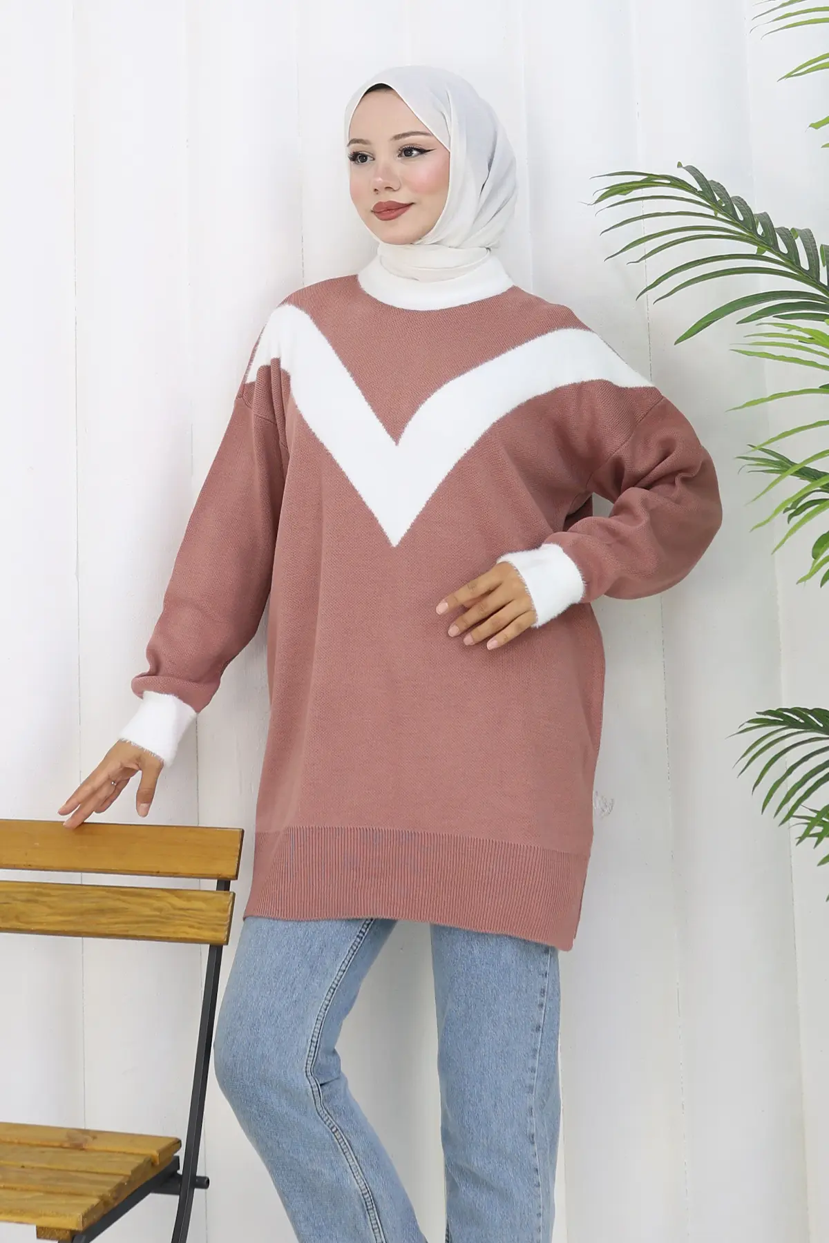 Desenli Triko Tunik-detail