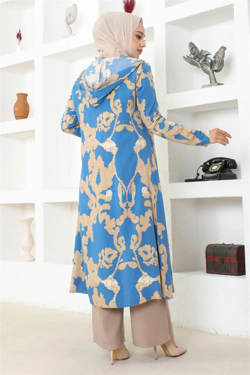 Desenli Üçlü Takım Indigo-detail