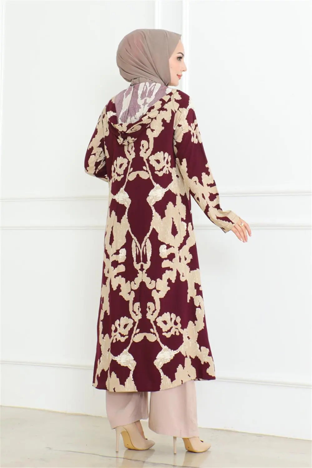 Desenli Üçlü Takım Mürdüm-detail