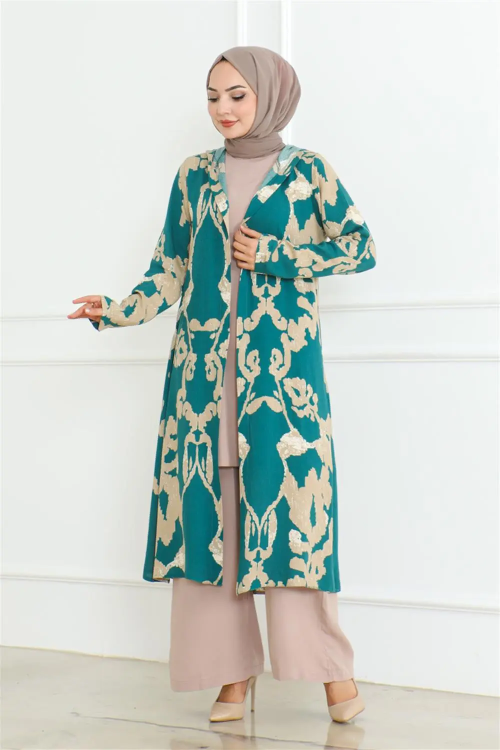 Desenli Üçlü Takım Petrol-detail