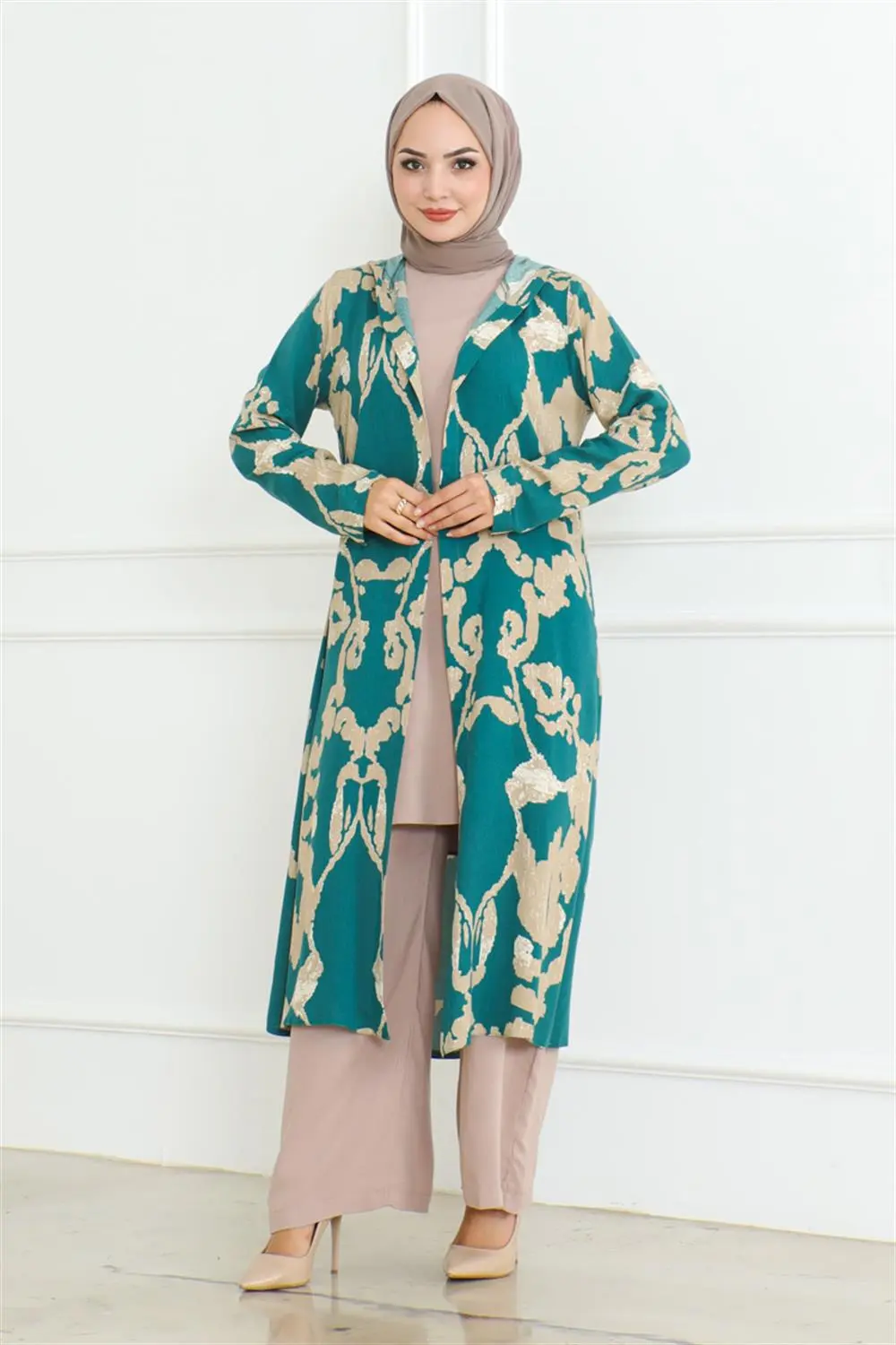 Desenli Üçlü Takım Petrol-detail