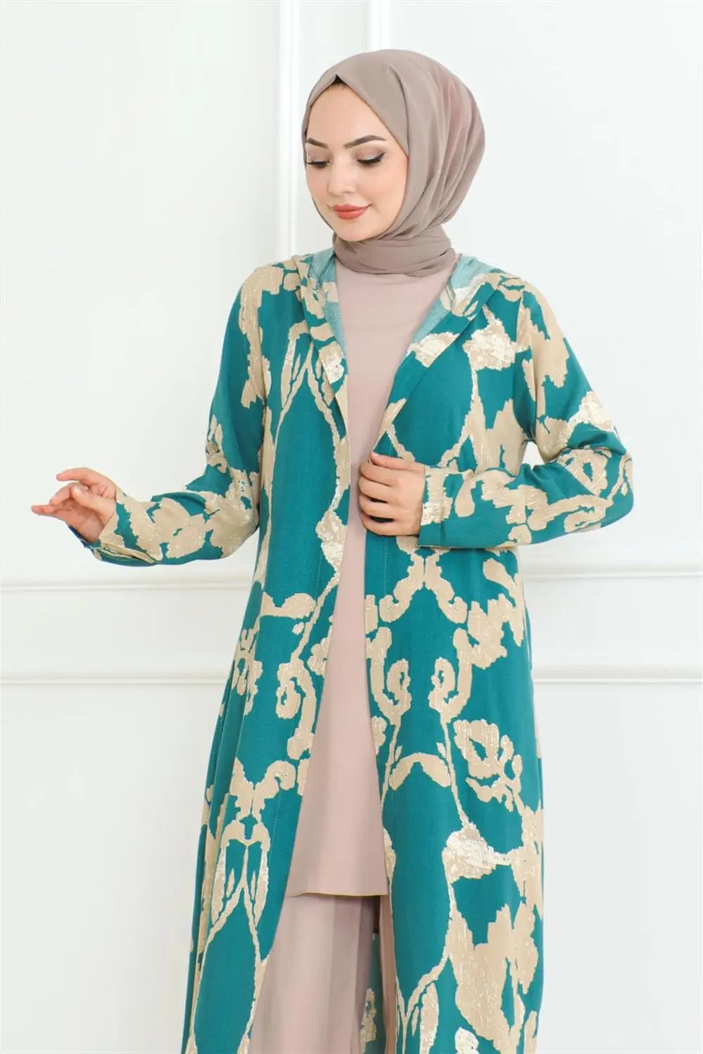 Desenli Üçlü Takım Petrol-detail