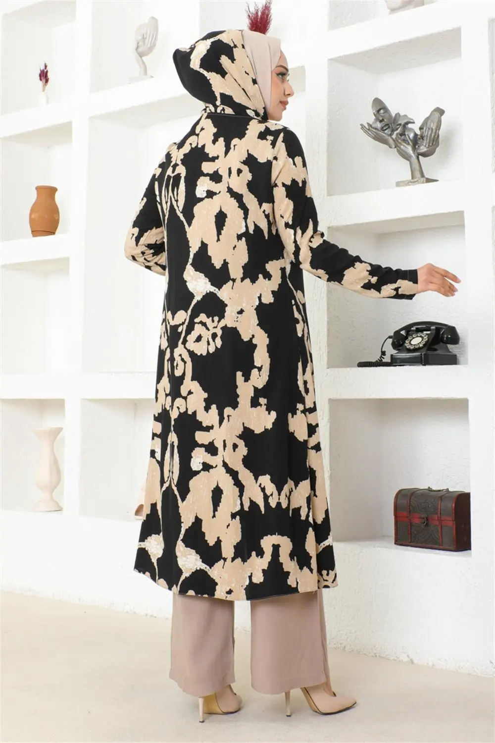 Desenli Üçlü Takım Siyah-detail