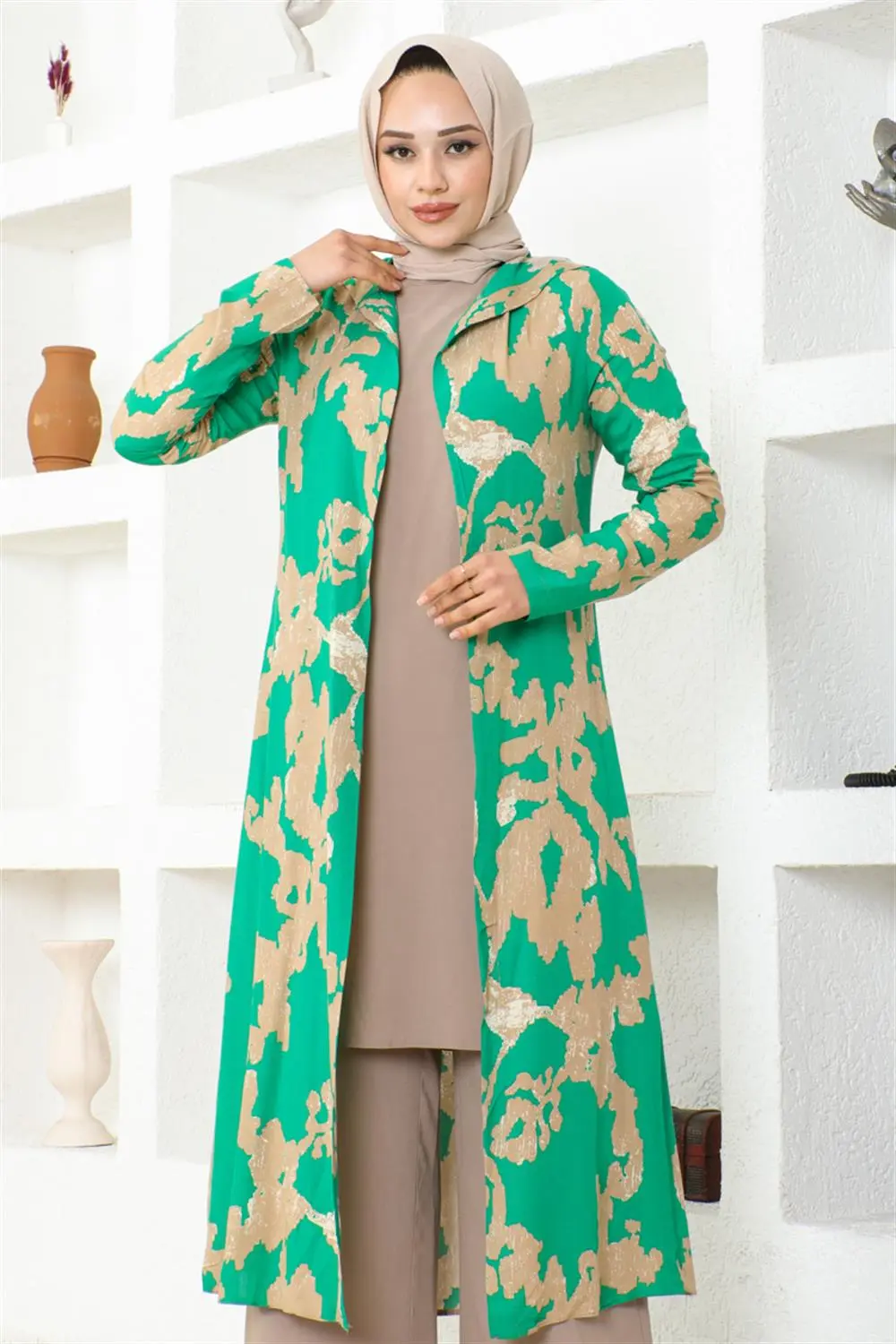 Desenli Üçlü Takım Yeşil-detail