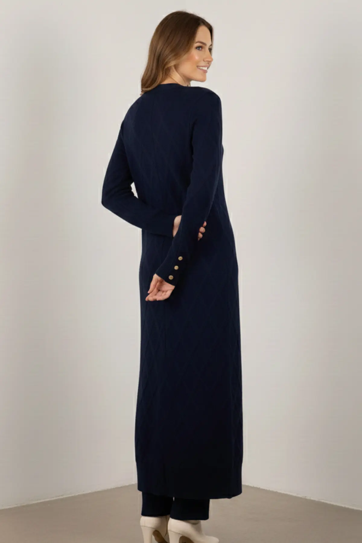 Desenli Uzun Merserize Hırka-detail