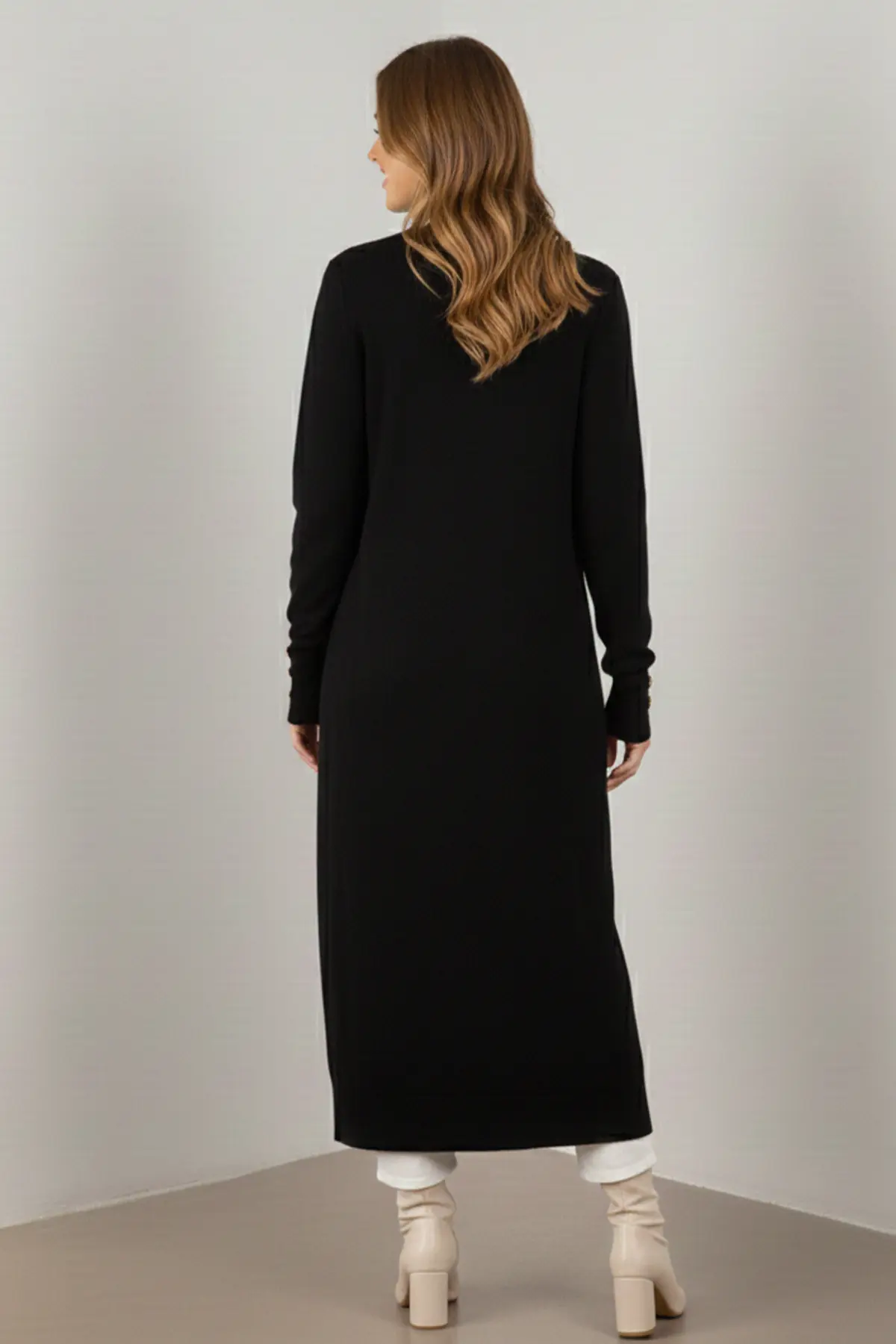 Patterned Long Mercerized Cardigan-detail