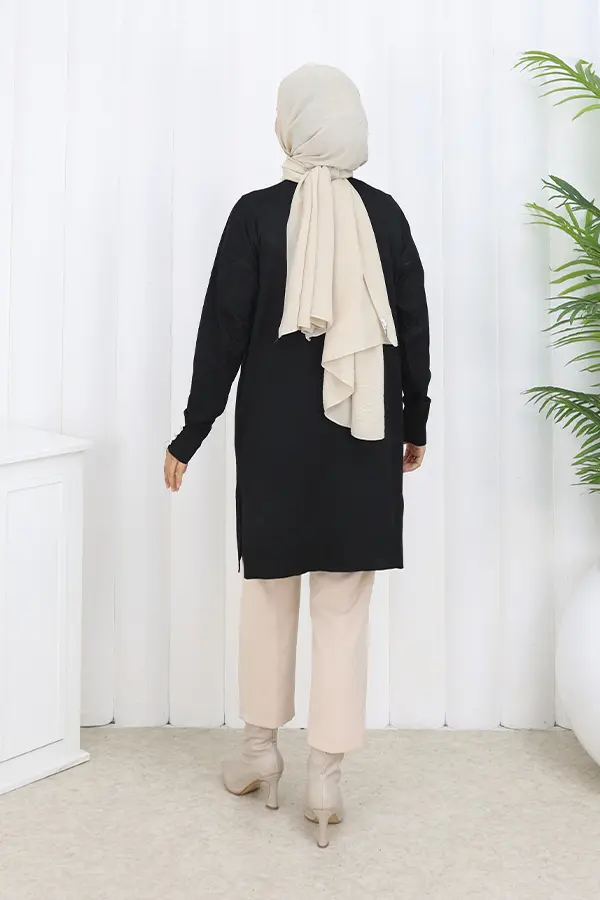 Desenli Uzun Merserize Hırka-detail