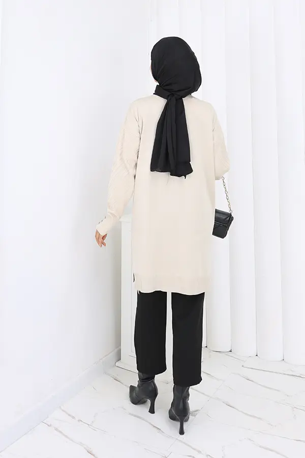 Desenli Uzun Merserize Hırka-detail