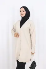 Desenli Uzun Merserize Hırka