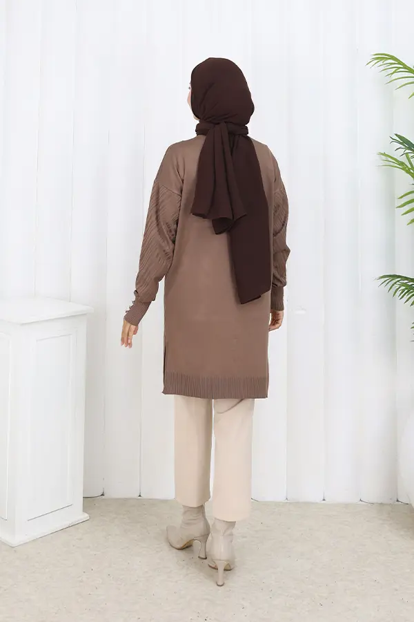 Desenli Uzun Merserize Hırka-detail