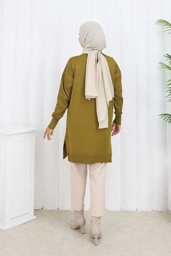 Desenli Uzun Merserize Hırka-detail