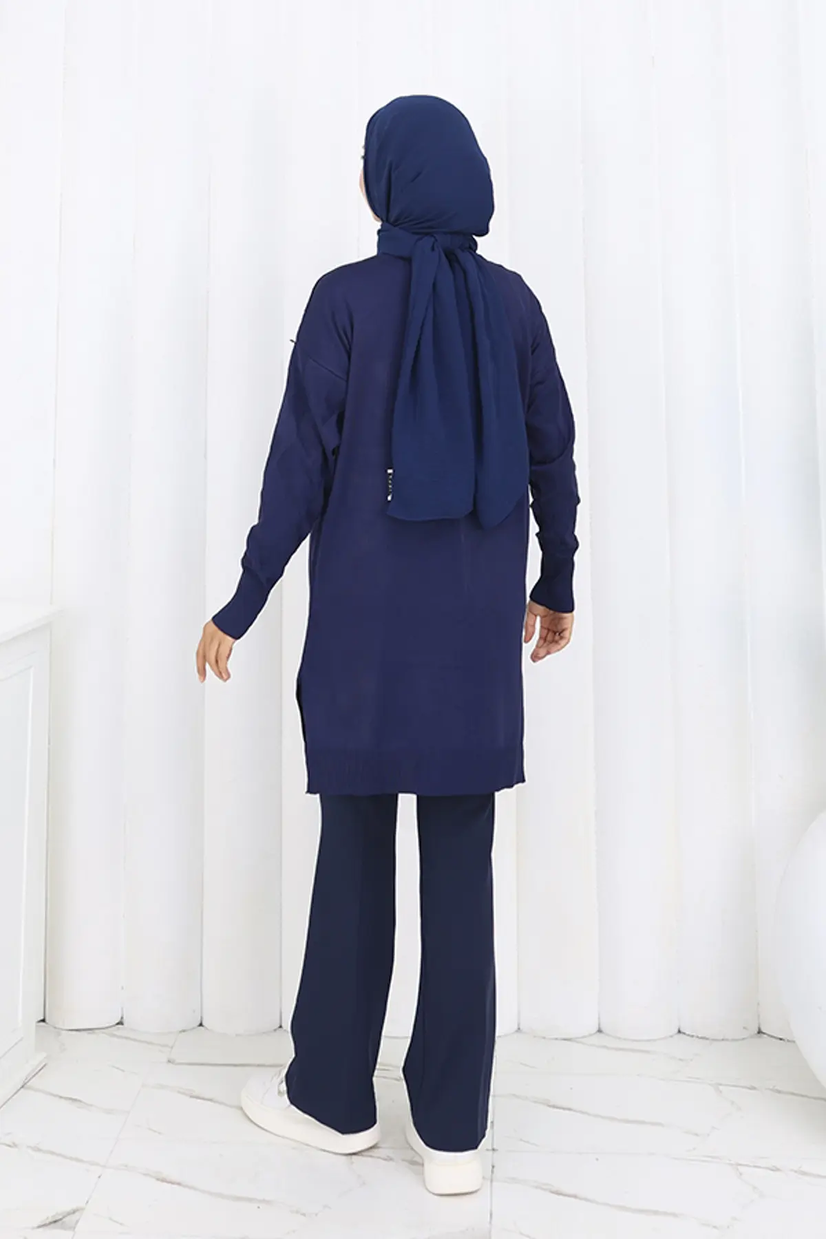 Desenli Uzun Merserize Hırka-detail