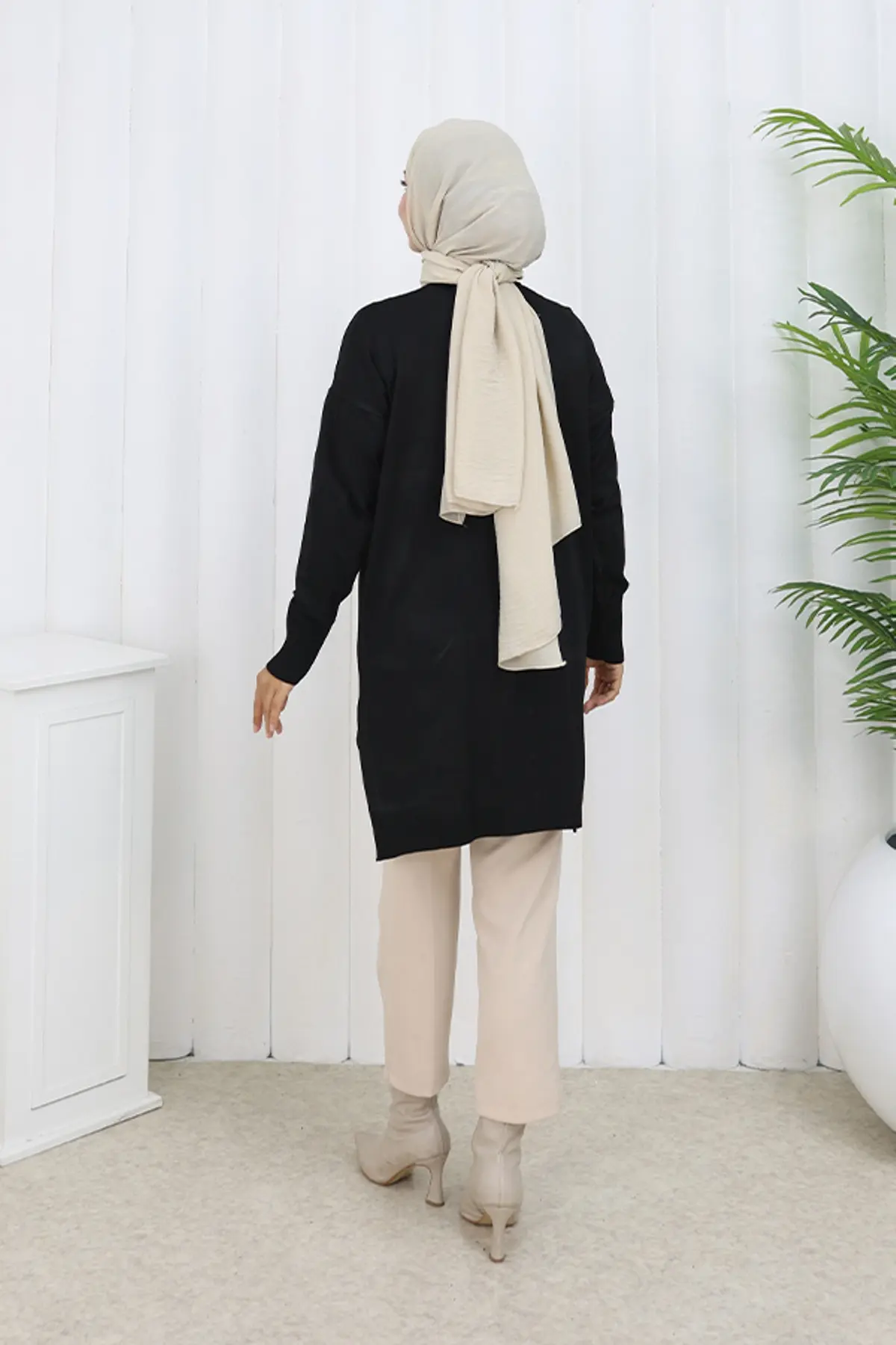 Desenli Uzun Merserize Hırka-detail