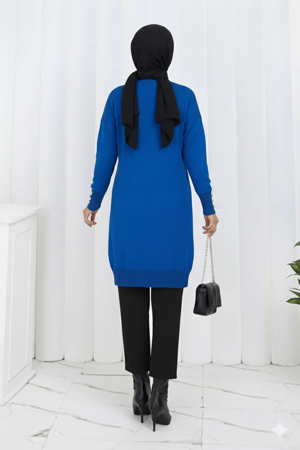 Desenli Uzun Merserize Hırka-detail