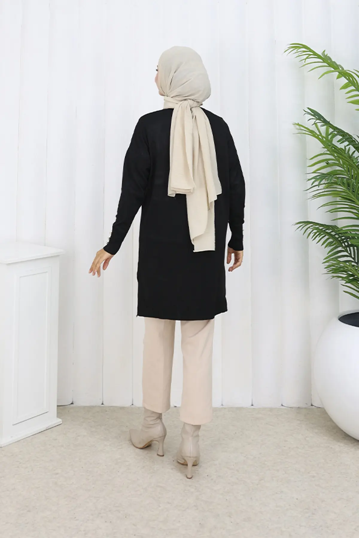 Desenli Uzun Merserize Hırka-detail