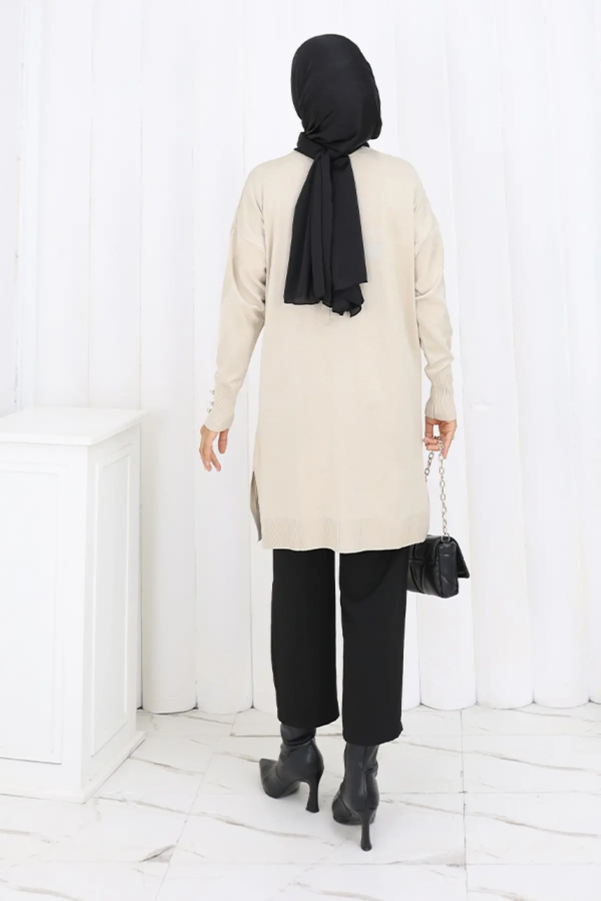 Desenli Uzun Merserize Hırka-detail