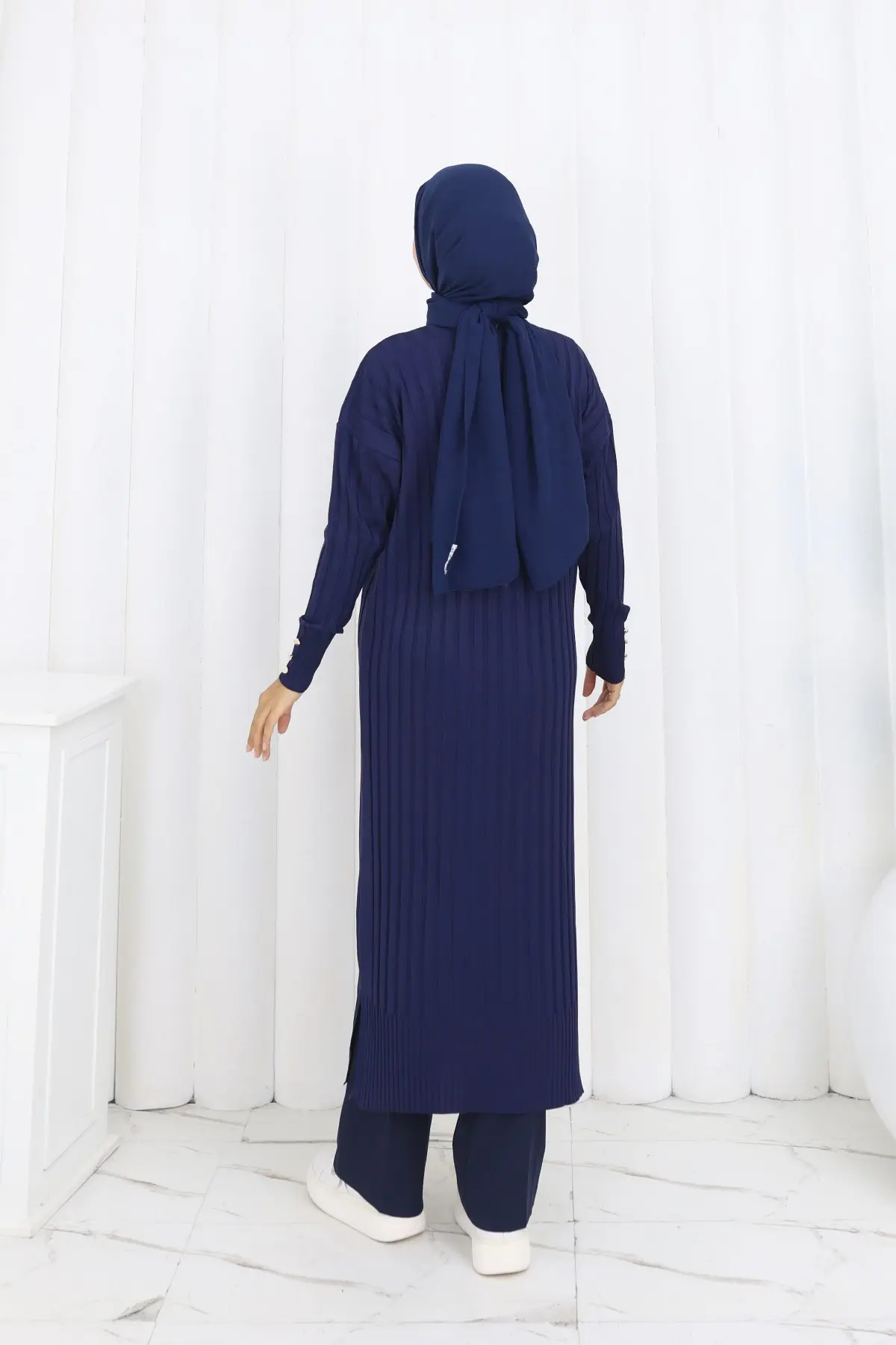 Desenli Uzun Merserize Hırka-detail