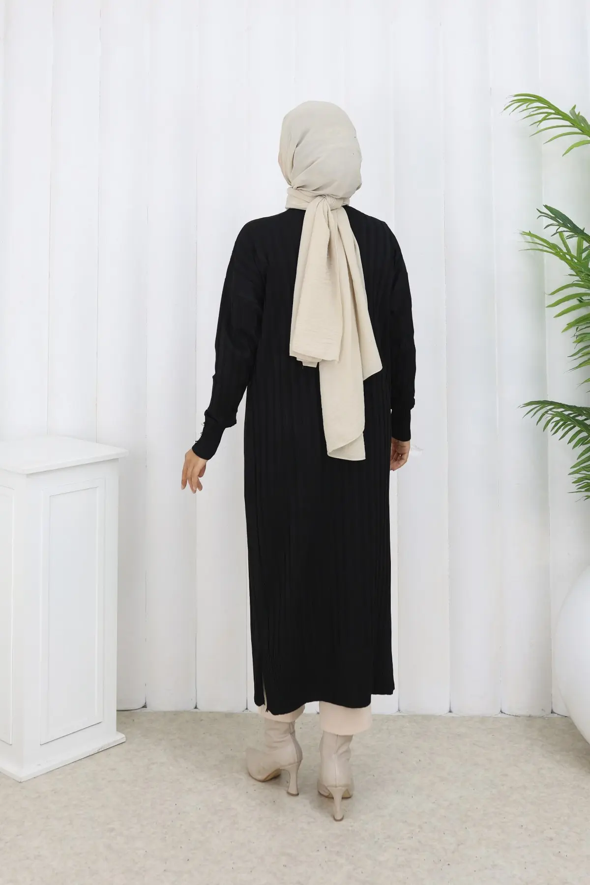 Desenli Uzun Merserize Hırka-detail