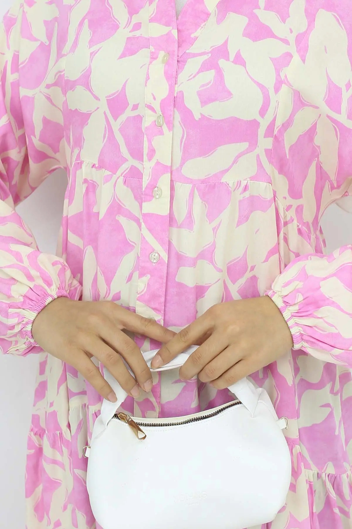 Desenli Viskon Elbise-detail