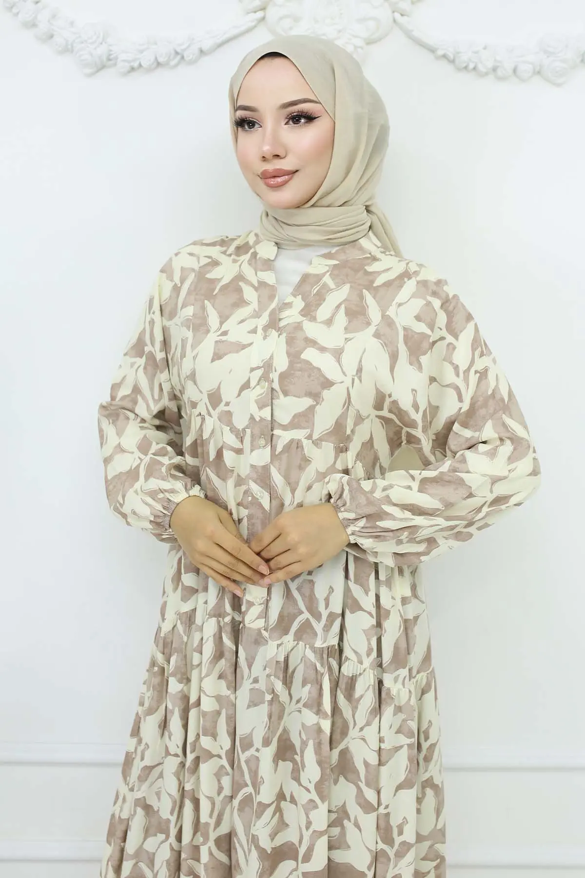 Patterned Viscose Dress-detail