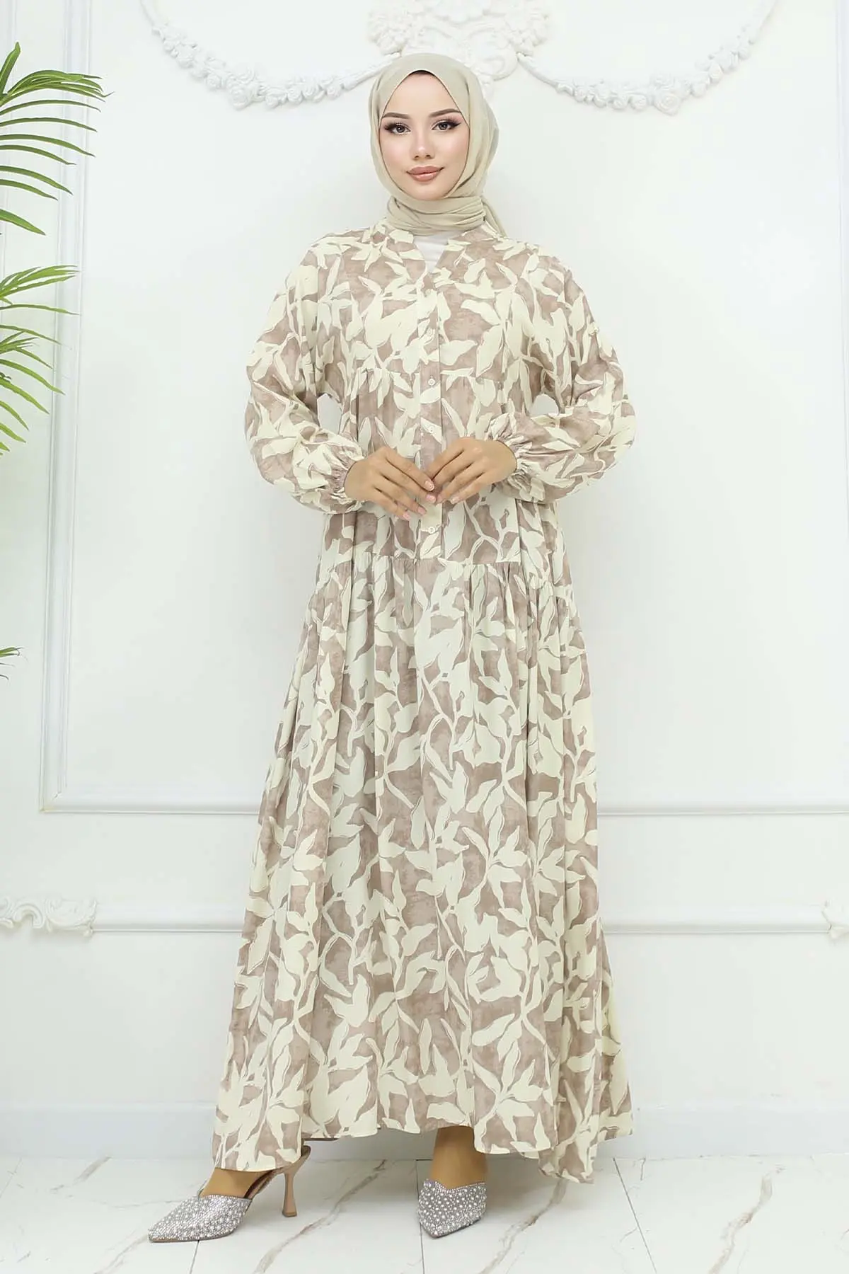 Patterned Viscose Dress-detail