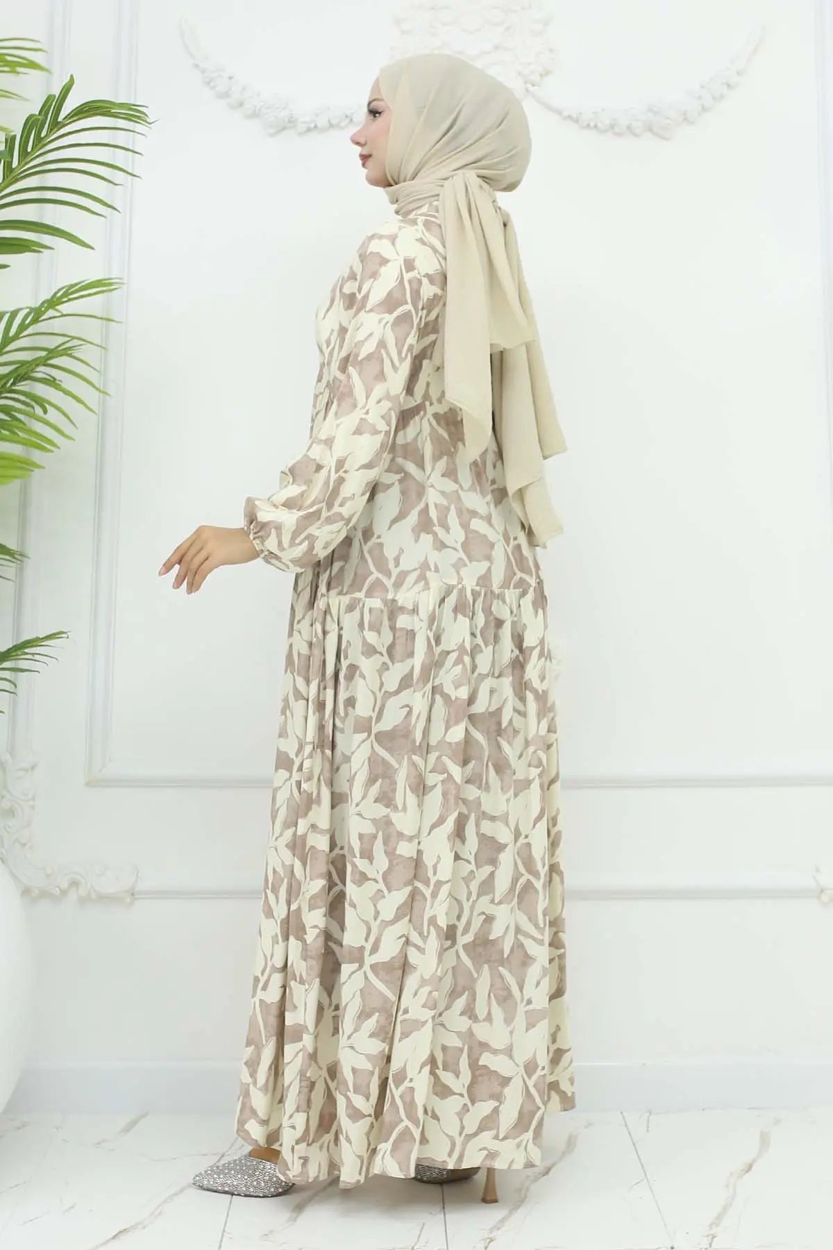 Patterned Viscose Dress-detail