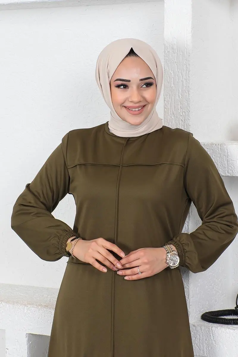 Dress With Stitching Detail-detail