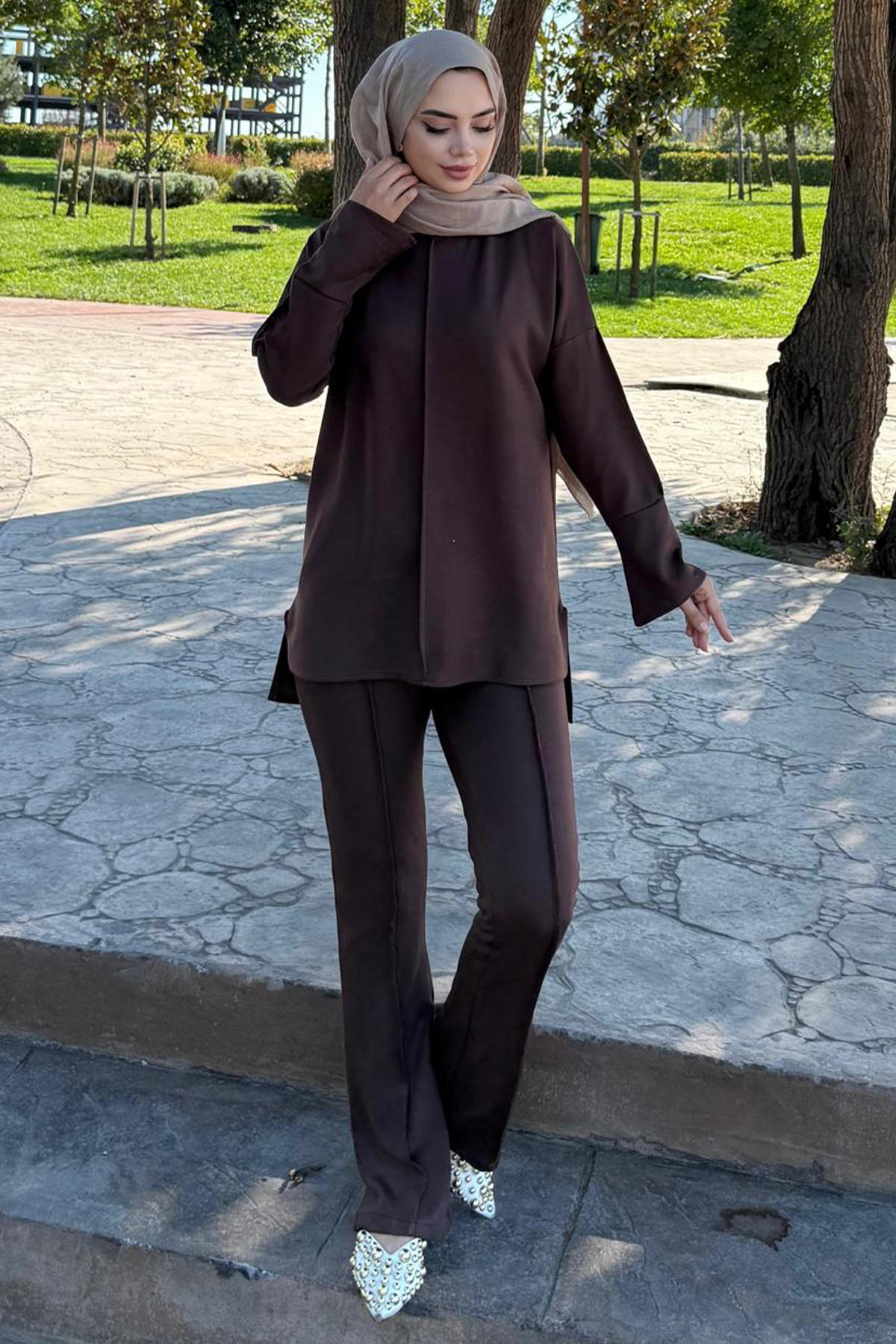 Dikiş Detaylı İkili Takım