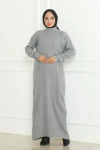 Textured Knitwear Hijab Dress