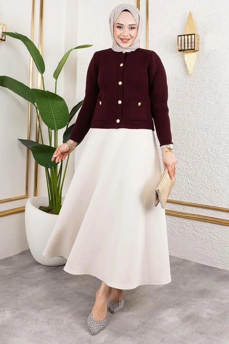 Buttoned Knitted Cardigan-detail