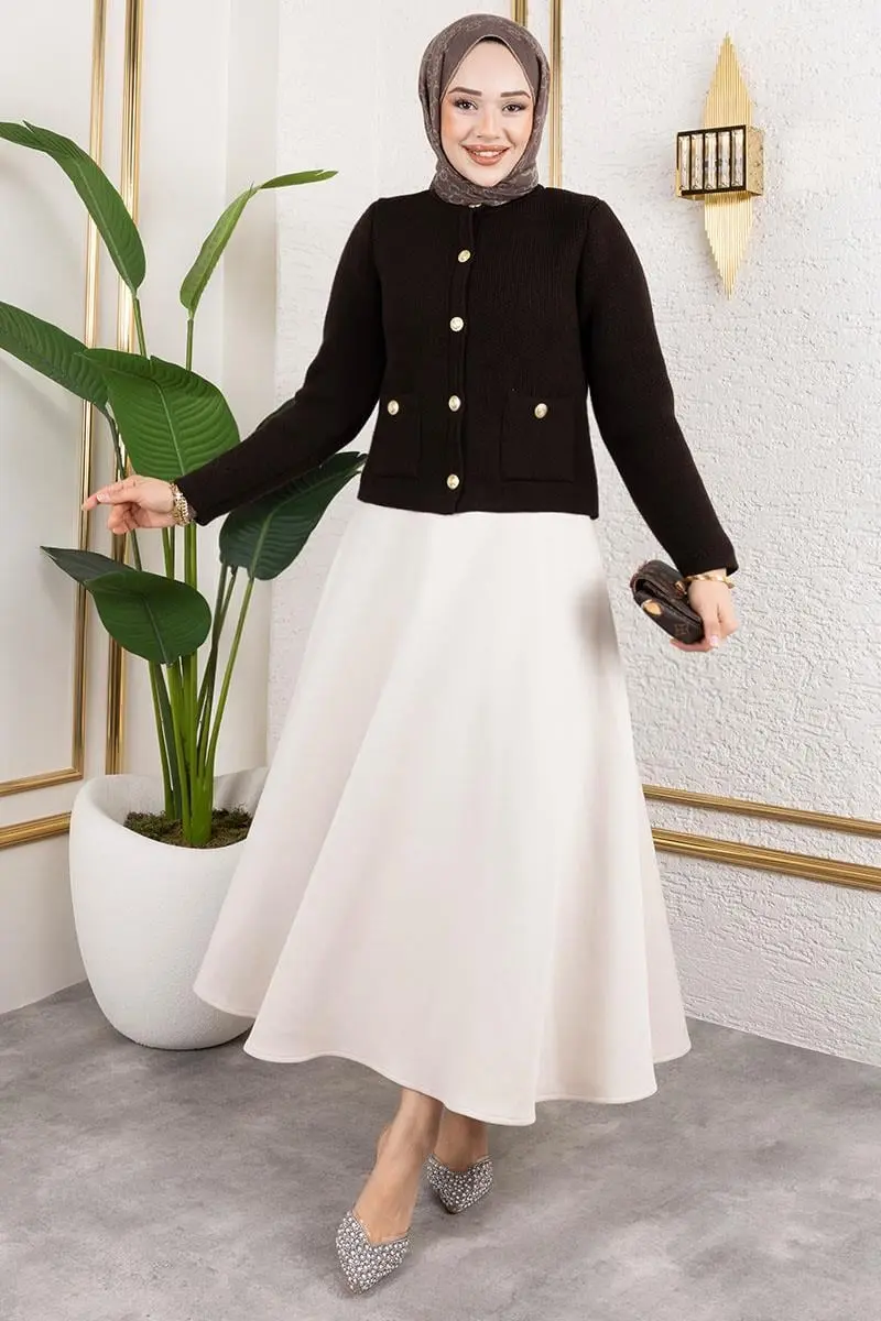 Buttoned Knitted Cardigan-detail