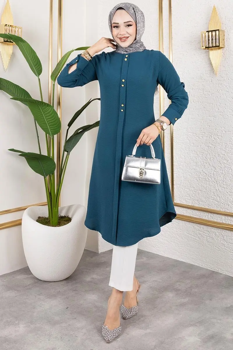 Button Detailed Aerobin Tunic-detail