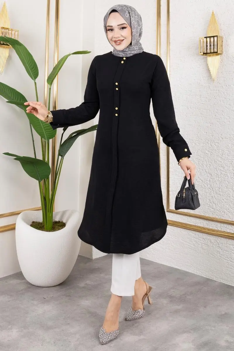 Button Detailed Aerobin Tunic-detail