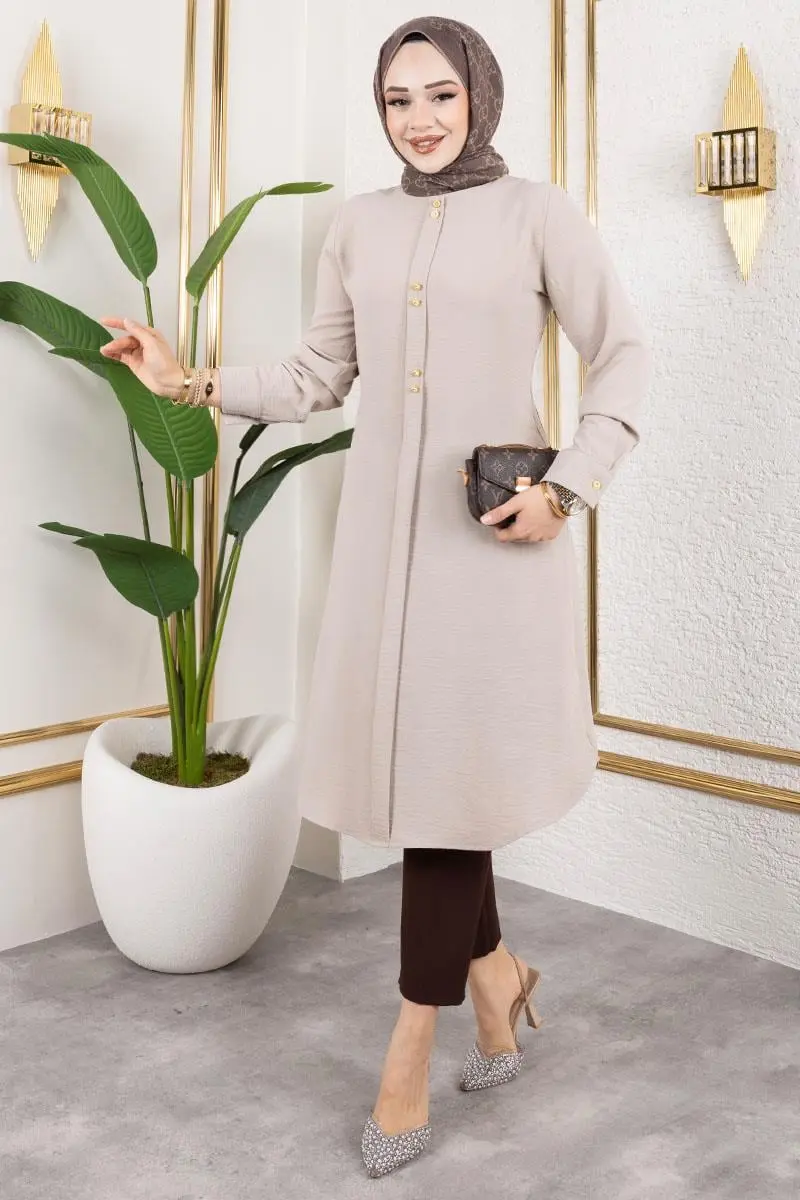 Button Detailed Aerobin Tunic-detail