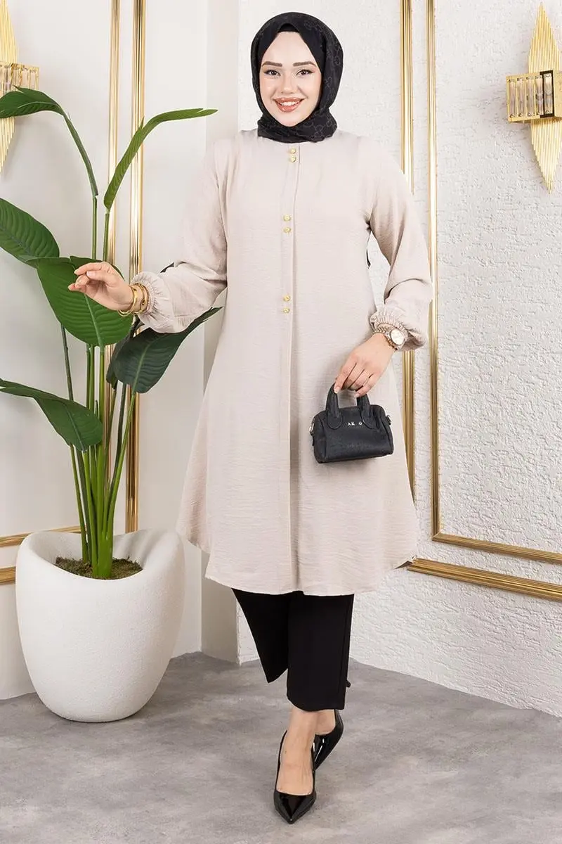 Düğme Detaylı Aerobin Tunik-detail