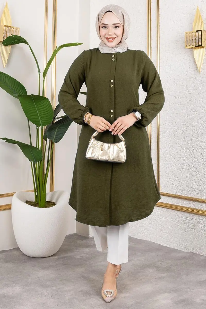 Düğme Detaylı Aerobin Tunik-detail