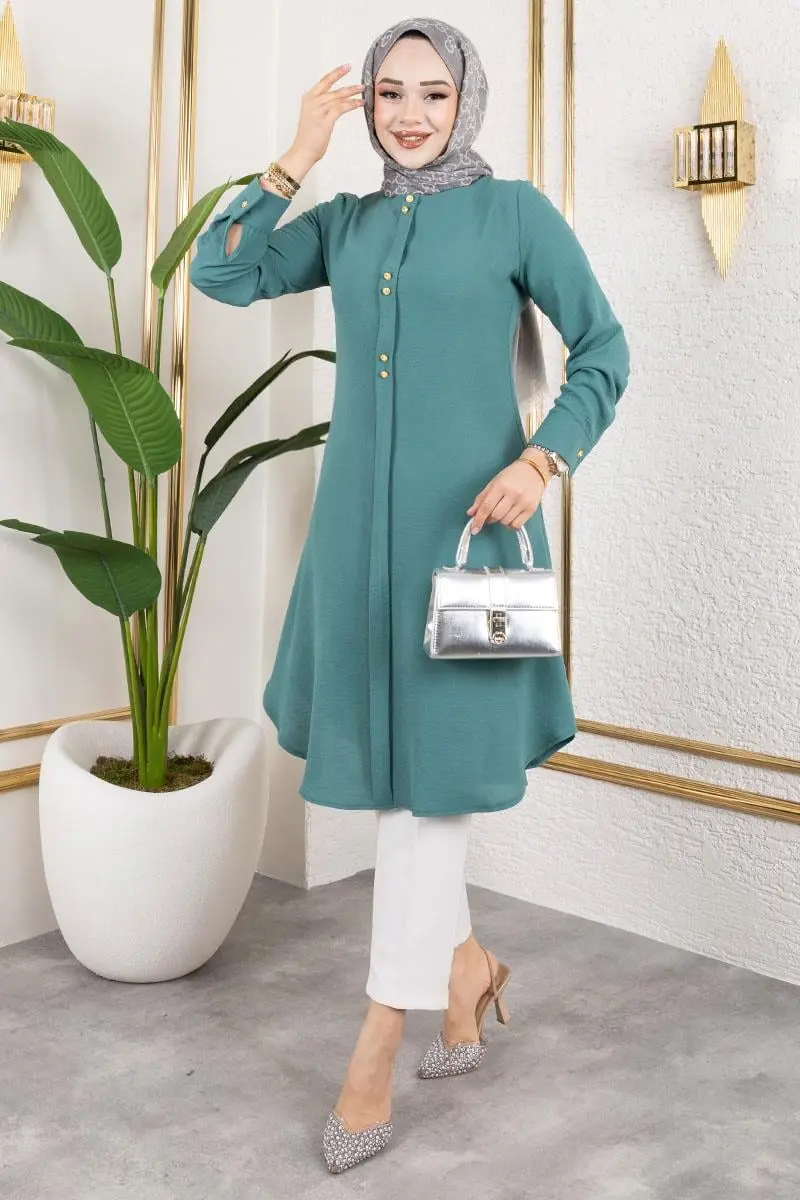 Button Detailed Aerobin Tunic-detail