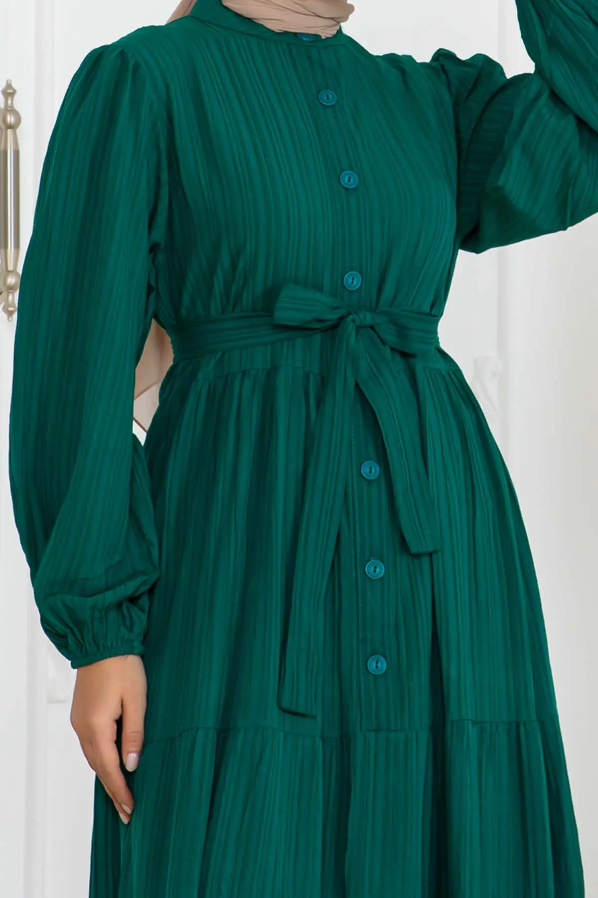 Düğme Detaylı Elbise-detail