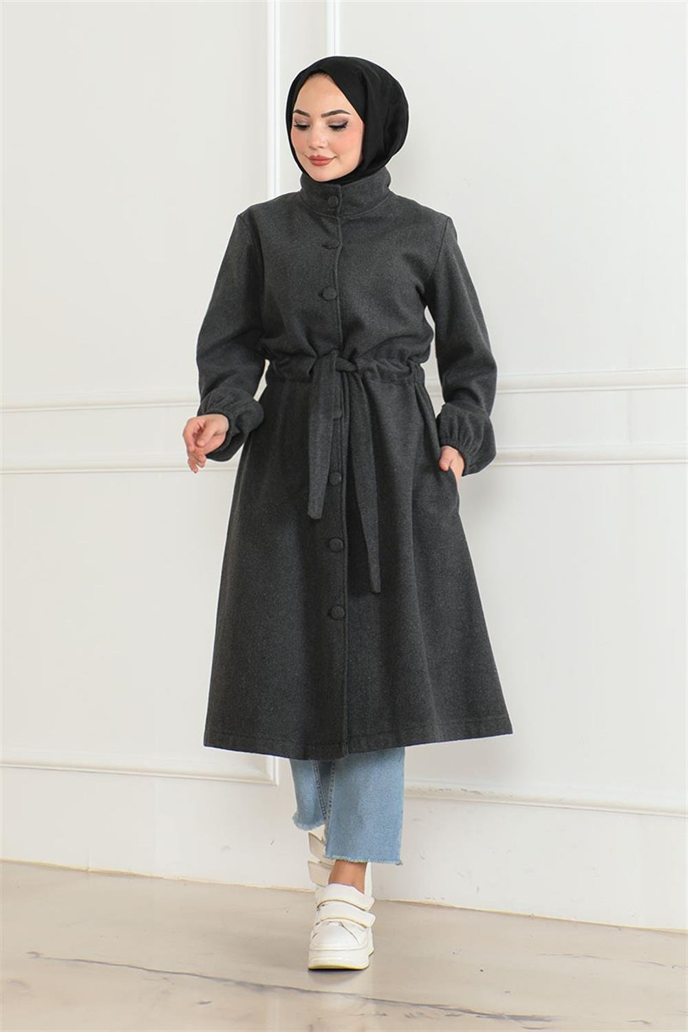 Button Detailed Stash Coat